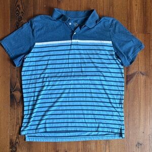 St John’s Bay Blue Striped Polo Shirt, Size Large